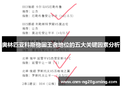 奥林匹亚科斯稳固王者地位的五大关键因素分析